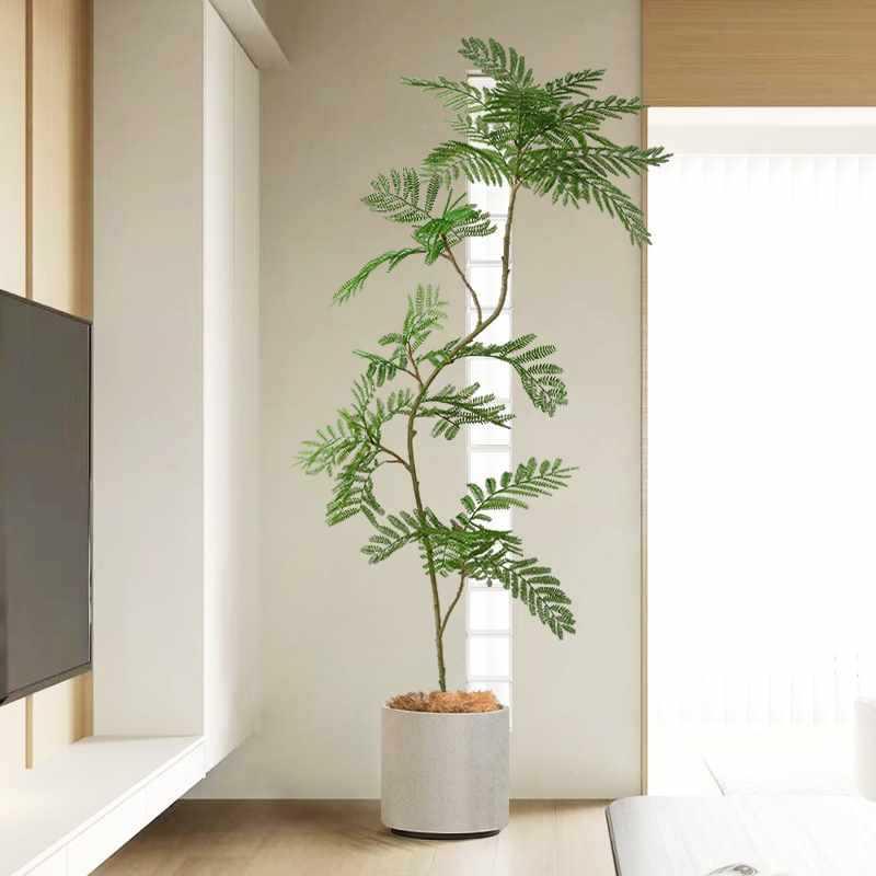 蓝花楹绿落地盆植栽仿生物F97TS5JS摆件室内客厅发旁装沙植饰盆景