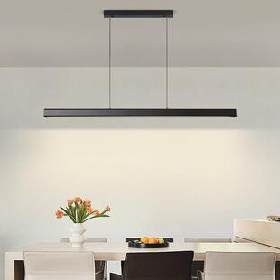 极简一餐厅吊灯字110v代简茶约餐桌长现条吧台饭厅灯北欧室办188