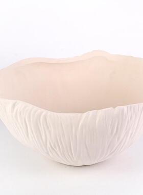 现板简约摆件不规房则褶皱圆形代水果盘托盘样展厅客IPO厅零食盘