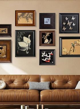 复古油黑色相框摆台a3木质框A4实木画框框装裱画挂墙空8F9766MM8k