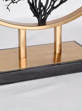 厅摆简约精美海铁电镀拉客丝防锈防潮金属家A8017树装饰品铁艺件