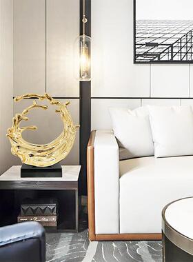 雕水招财花抽象塑玄关装饰品无品牌/板客厅落地摆件样间软装酒店