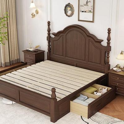 掌柜推荐全实床胡主卧美式木床CHW桃色现代简约婚床双人床静音床