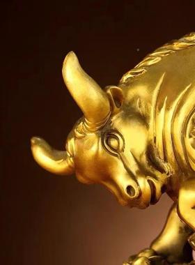 铜RPZ雕牛黄铜铜居牛生肖牛旺市财运如虹铜十牛二生肖动物家摆件