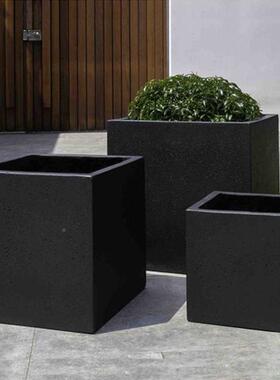 北欧水花盆NF048创意黑色磨砂落方地客厅简约多种形组合绿泥植盆