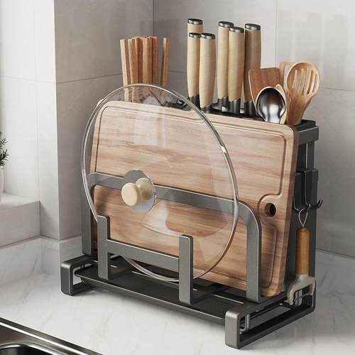 厨物菜架刀架锅厂家直供盖置砧板菜板收纳筷子刀具多功能刀房一体