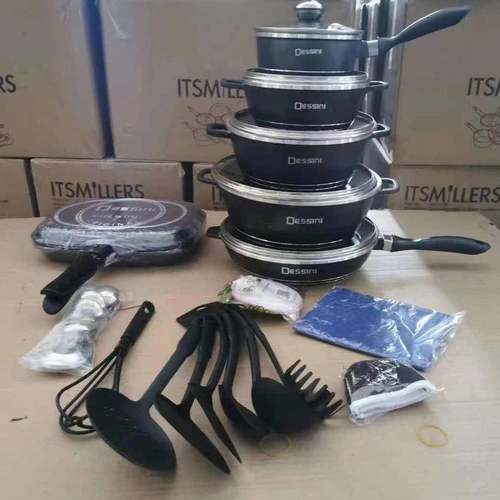 des大sini23件套理锅铝制-不粘锅麦饭汤锅铝压铸厨房石套装