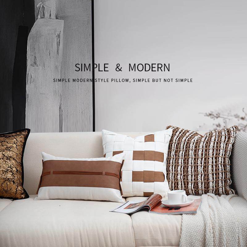 法轻式奢JY677烫金厅肌理高墅档沙发抱枕复古棕咖样板间别客靠垫