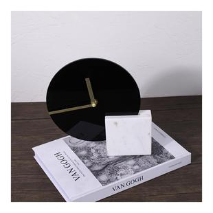 样板间书简房BBJ架柜创意装饰书摆设书桌小摆件床柜时钟轻头奢极