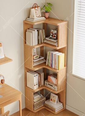 面实书架儿童桌阅读区木地书柜书架置IJQ物架落书架轻奢感绘本架