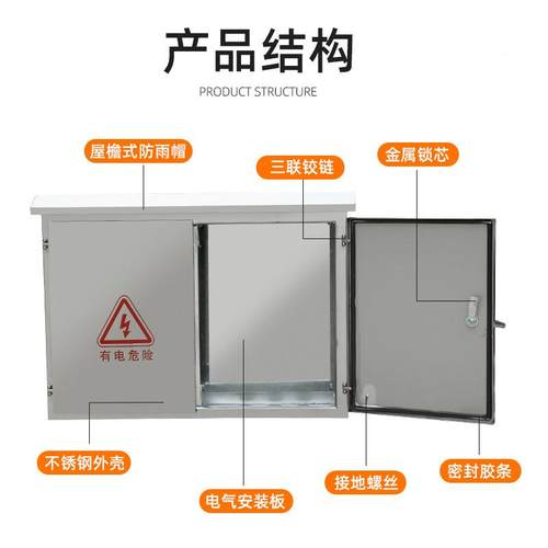 线不锈钢600*800*配电箱门800*100双0*200户外防雨布制电表箱控监