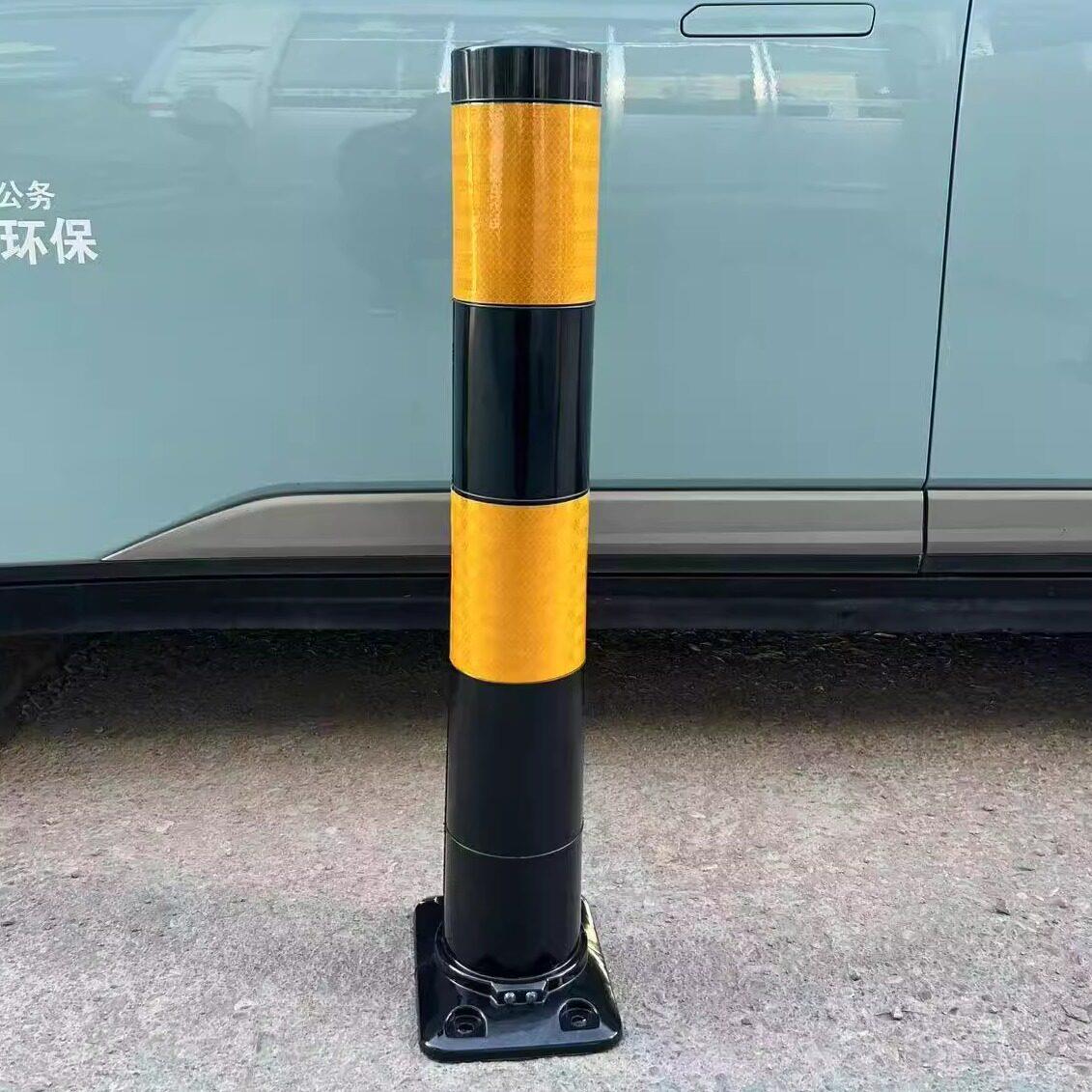TPU弹力柱弹性警示柱橡胶隔离桩道路柔性阻车柱反光柱防撞空心柱