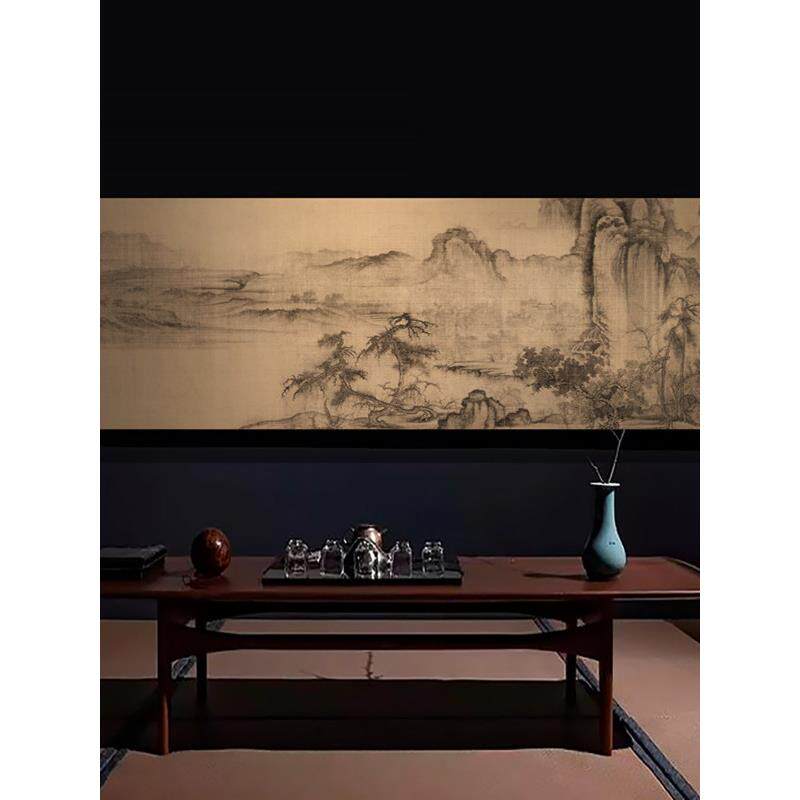 宋代美学新中国风客厅山水挂画民宿餐厅大尺寸横幅高档装饰画