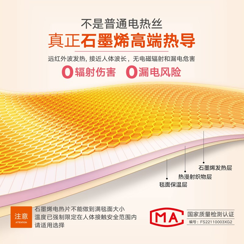 及火USB小尺寸电热毯石墨烯发热盖腿暖身毯12V充电式加热毯可水洗