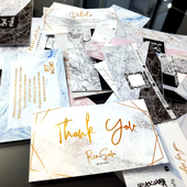 定制设计时尚 大理石纹生日贺卡明信片卡片名片感谢卡售后卡祝福卡