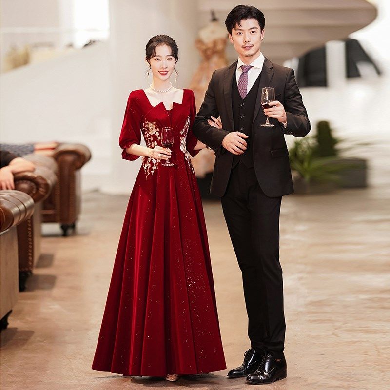 大码敬酒服新娘200斤加肥加大宴会气质胖mm晚礼服连衣裙平时可穿