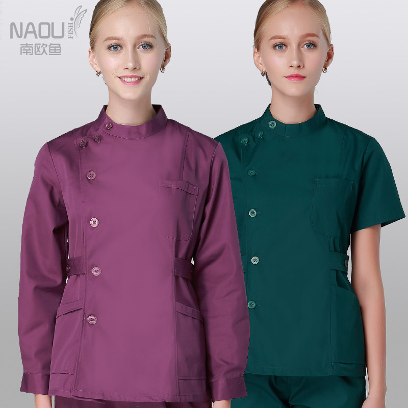 护士服分体套装长袖冬装男女偏襟立领夏装短袖口腔牙科医生工作服