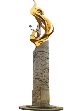 大型公园园林石柱子浮雕景观雕塑户外建筑物工艺术品庭院装饰摆件