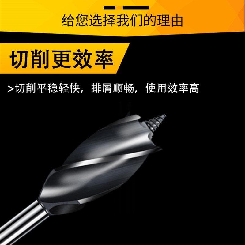 木工钻头门锁开孔器麻花钻头打孔扩孔钻套装转头支罗钻加长六角柄