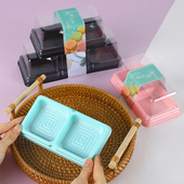 两三格冰皮月饼雪媚娘泡芙绿豆糕透明2 盒 3粒麻薯青团蛋黄酥包装