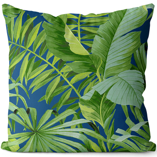 芭蕉叶柠檬图案绒布双面抱枕客厅沙发装饰靠枕床头靠背腰枕套定制