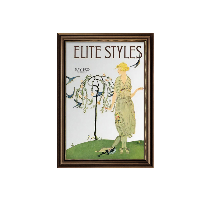 法式装饰画复古人物挂画美式小众艺术卧室玄关柜摆画创意客厅壁画