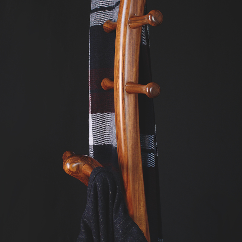 千花乌金木挂衣架实木落地衣帽架轻奢网红高档客厅卧室艺术衣架子