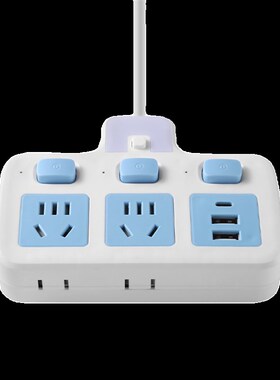 两脚插座2孔插头排插接线板二相插排带usb两脚插板带线双头插线板