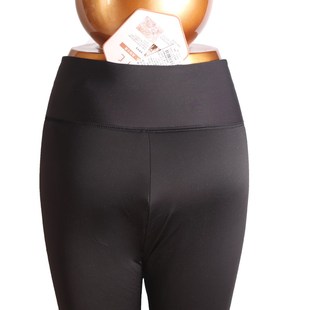 过冬512高腰黑泳布光面护膝护腰大码纯羊毛裤保暖裤棉裤打底裤女