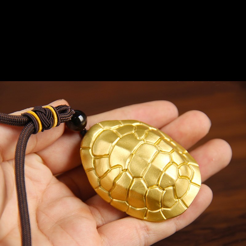铜手把铜富甲龟壳文玩乌龟壳黄铜实心工艺品摆件茶宠随身挂件