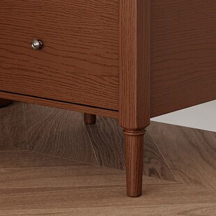 大司马 法式中古白蜡木小床头柜主卧室40公分宽全实木床头收纳柜