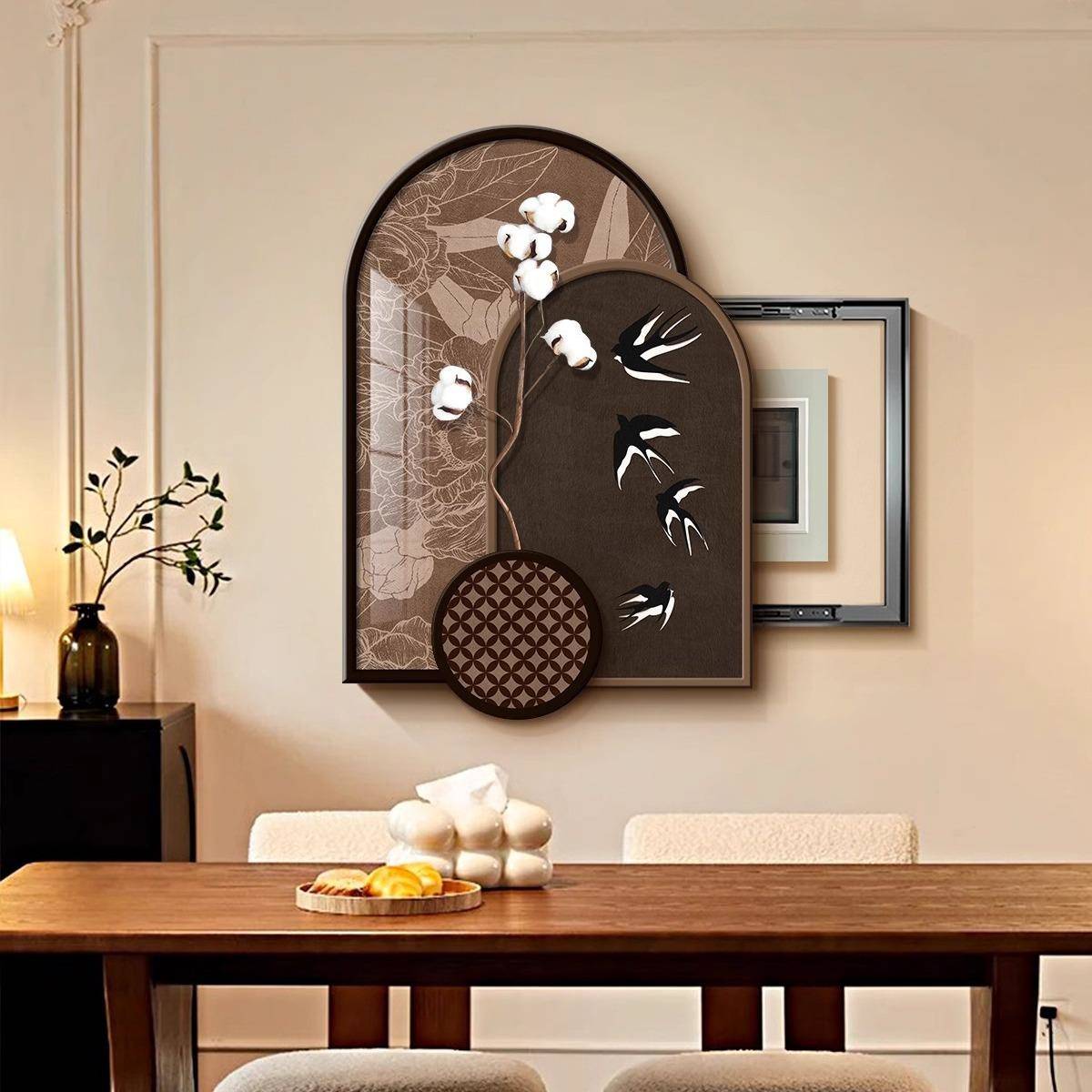 中复古电风箱装饰画法式古配电箱餐表厅免打孔电闸箱NRQ开关遮挡