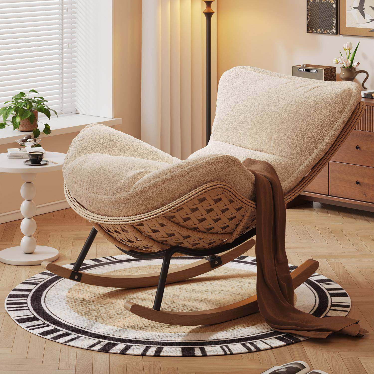 摇摇椅躺椅成人可睡觉仿人藤编阳台大懒椅CUR卧室休闲家用人懒人,鲜花速递/花卉仿真/绿植园艺,其它园艺用品,淘宝优惠券,粉丝福利购,淘宝优惠卷