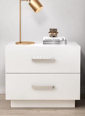 简约现实代床头纯LPB木岩板轻柜奢卧加高储物柜室极简收纳柜