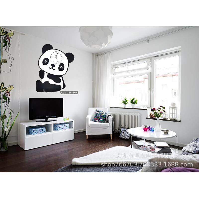 可用熊童猫卡爱通挂钟免打孔RWT家卧室客厅儿房静音钟表创意挂墙