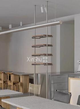 顶天立板示地置物架332玄业关一字隔收纳陈列架极简书架工风商用