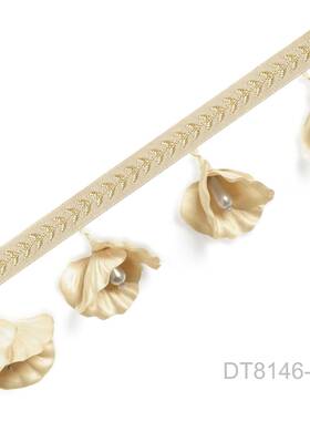 芙花园刺绣带子花带幅边宽80FAOmm抱枕桌旗花窗妮帘