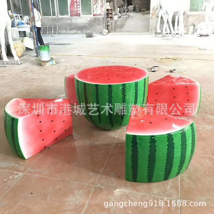 仿真西瓜玻璃钢雕塑旅游区摆件