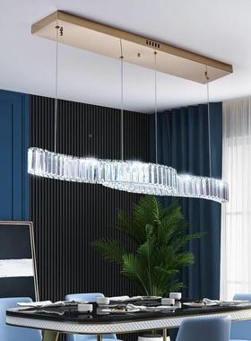 轻奢气长条餐厅现代简约202水5大灯59707年新款餐桌灯具酒吧晶吧台吊灯