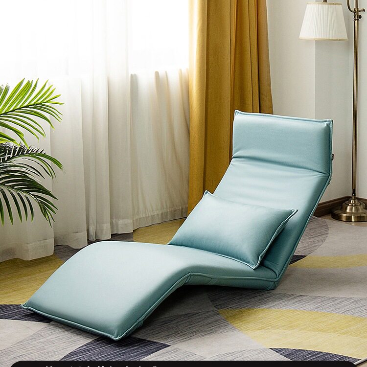躺椅懒人沙发单人榻榻米加长折叠可拆洗阳台休闲靠背椅日式布Tω