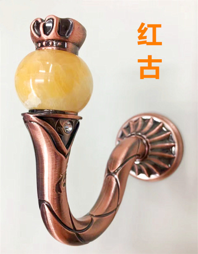 欧式奢华锌合金大理石窗帘挂钩