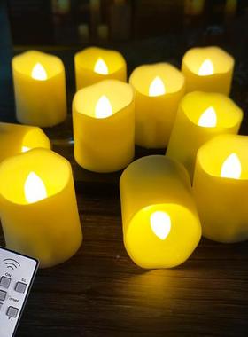 ed电子蜡l烛万圣充节电茶灯QRE家居餐饰厅装定时遥控茶蜡工厂