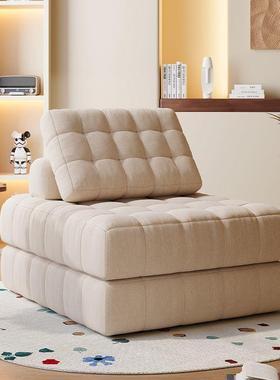 fLE榻榻米大两用懒人QSK沙发艺客厅阳台可睡可躺卧室型小户布沙发