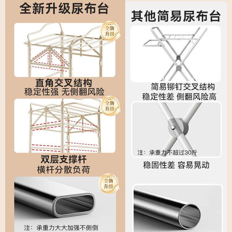 尿布新台婴儿护理INE台按洗澡一体生儿上换床尿布多功能摩抚触可