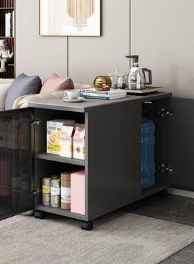 轻奢板沙发岩边柜客厅IOP移动简边几角几约现代茶几柜边储物收纳J