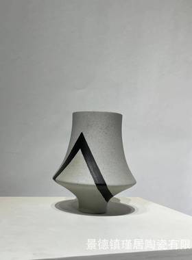 简约陶瓷花瓶客厅、桌面、玄关、落地摆绘新中式IJR手拉柸工画件