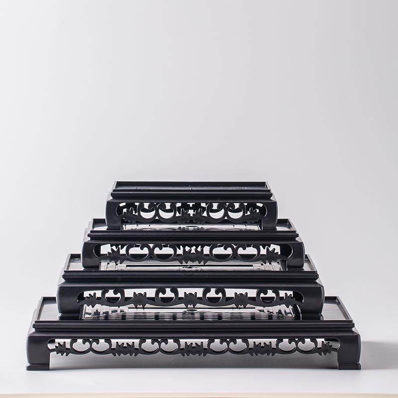 料长方LDC形托盘花盆底绿植盆花景摆件底座中式阳台室内塑瓶座托