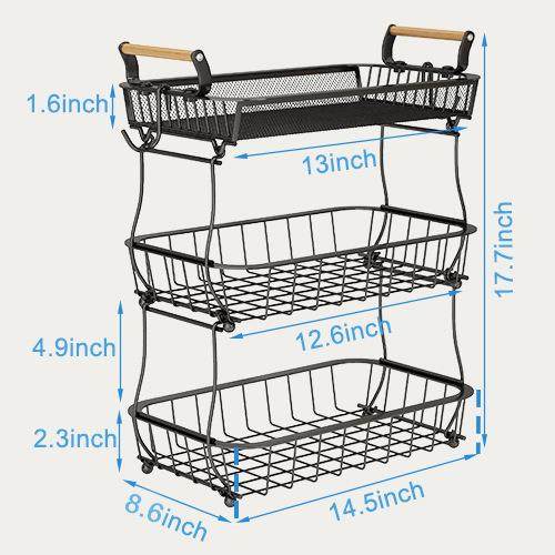 小号二HD241114层三层带用钩厨房多层物架家多置功台能面整理收纳