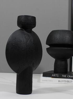 AHL新式韵味创意几何体中裂纹花器摆件餐厅厅玄关客面样板间台摆