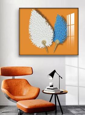 电表装饰现代箱轻画奢羽箱毛晶UDA瓷网络盒遮挡箱可配电挂画横款